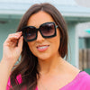 Black Megan Oversized Gradient Sunglasses