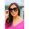 Black Megan Oversized Gradient Sunglasses