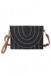 Contrast Piping Straw Summer Crossbody Clutch Bag-Crossbody Purse-Reef Love