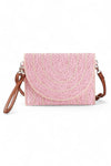 Contrast Piping Straw Summer Crossbody Clutch Bag-Crossbody Purse-Reef Love