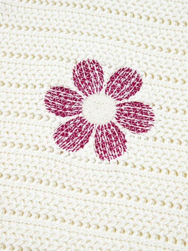 Boho Floral Eyelet Crochet Sweater-Reef Love