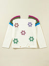 Boho Floral Eyelet Crochet Sweater-Reef Love