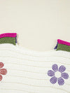 Boho Floral Eyelet Crochet Sweater-Reef Love