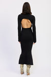 Turtle Neck Midi Dress with Back Cutout-Reef Love