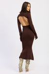 Turtle Neck Midi Dress with Back Cutout-Reef Love