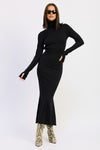 Turtle Neck Midi Dress with Back Cutout-Reef Love