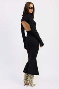 Turtle Neck Midi Dress with Back Cutout-Reef Love
