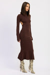 Turtle Neck Midi Dress with Back Cutout-Reef Love