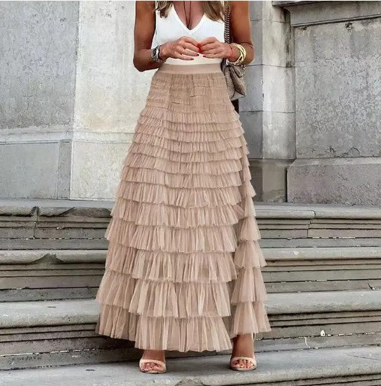 Ruffled Maxi Skirt-Miss Sparkling-Reef Love