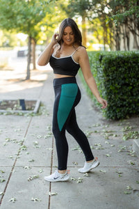 Gracie Green Panel Leggings-Reef Love