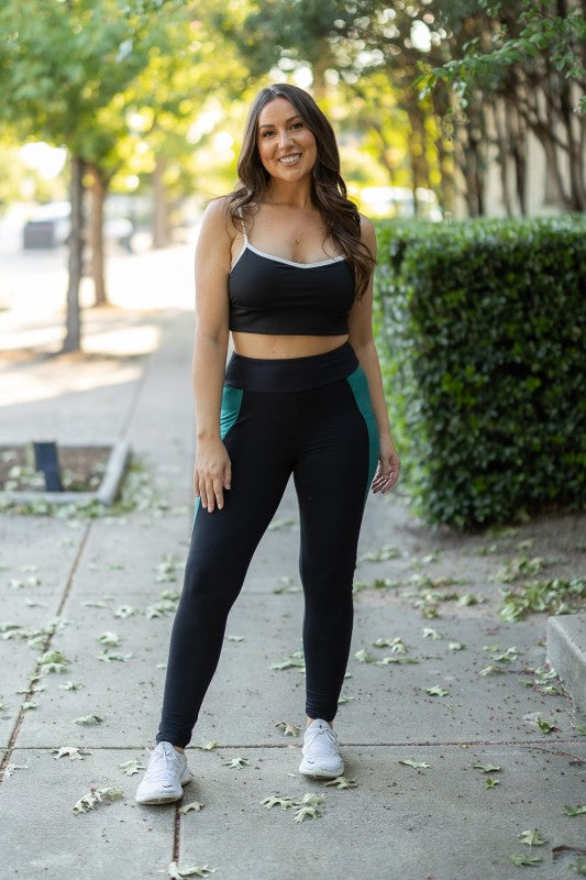 Gracie Green Panel Leggings-Reef Love