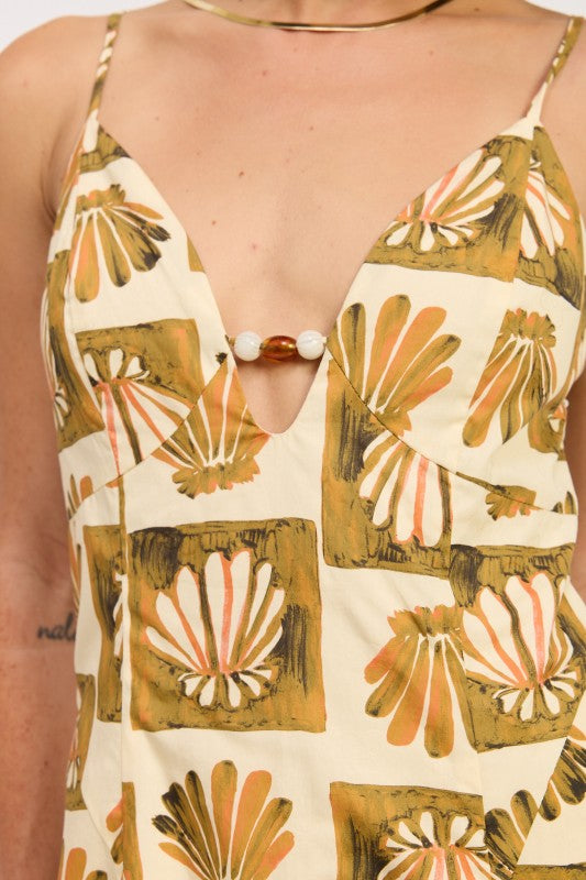 Seaside Treasures Shell Beaded Maxi Dress-Reef Love