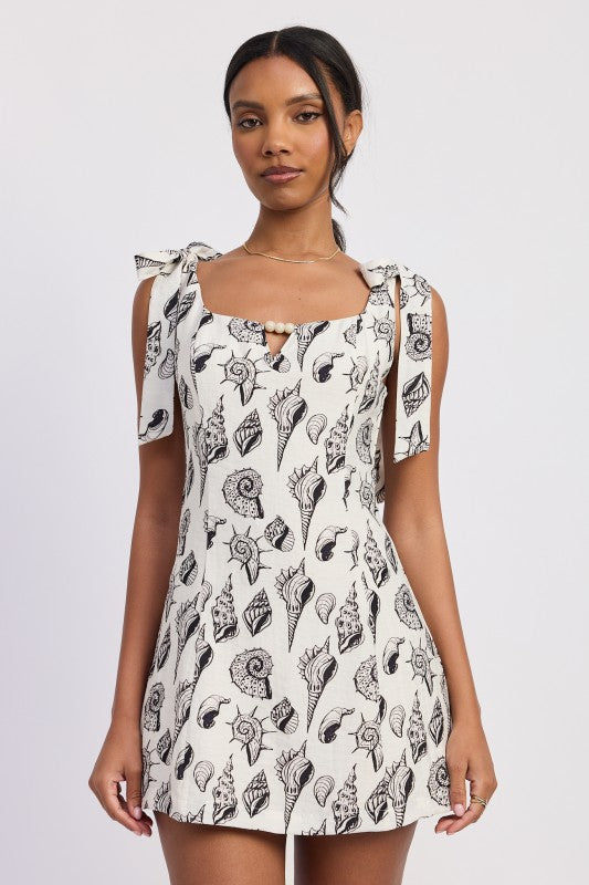 Tidal Sketch Square Neck Mini Dress-Reef Love
