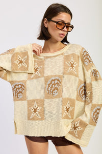 Sandbar Seashell Loose Knit Sweater-Reef Love