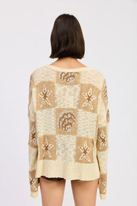 Sandbar Seashell Loose Knit Sweater-Reef Love