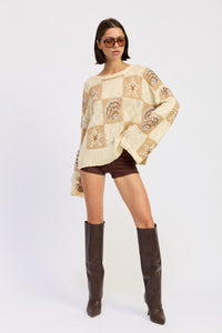 Sandbar Seashell Loose Knit Sweater-Reef Love