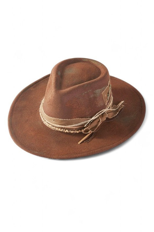 Distress Vintage Shapeable Fedora Cowboy Hat