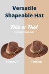 Distress Vintage Shapeable Fedora Cowboy Hat