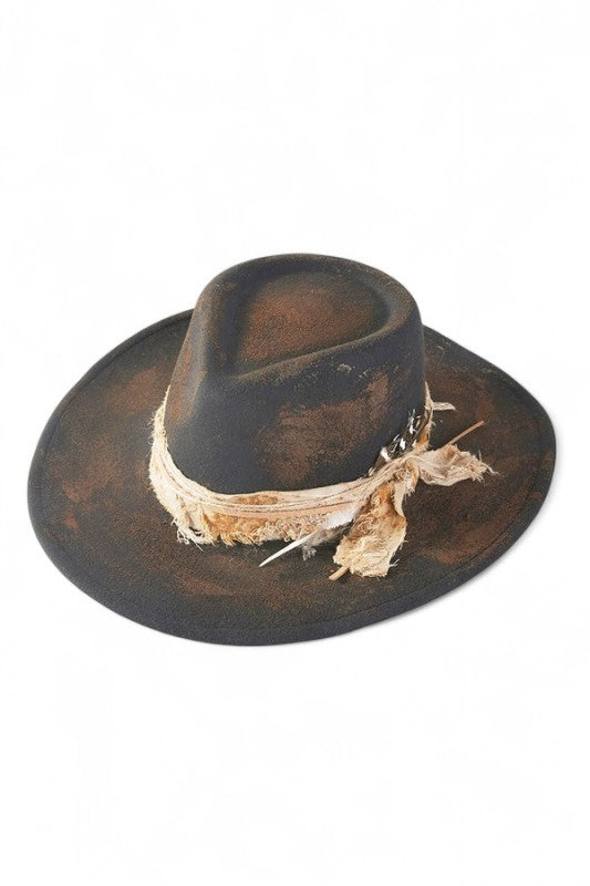 Distress Vintage Shapeable Fedora Cowboy Hat
