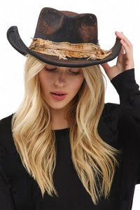 Distress Vintage Shapeable Fedora Cowboy Hat
