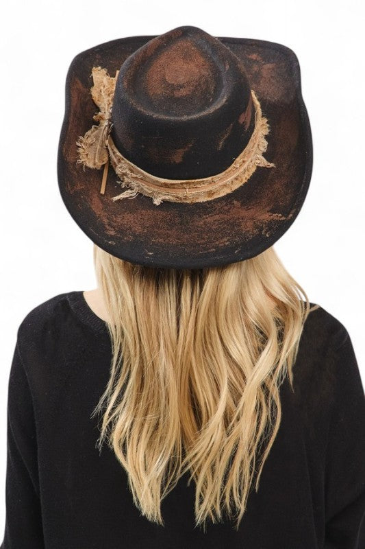 Distress Vintage Shapeable Fedora Cowboy Hat