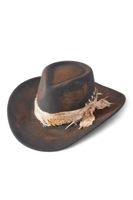 Distress Vintage Shapeable Fedora Cowboy Hat