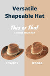 Distress Vintage Shapeable Fedora Cowboy Hat