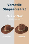 Distress Vintage Shapeable Fedora Cowboy Hat