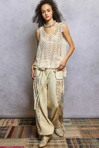 POL Crochet Fringe Hem Tank Top-Tank Top-Reef Love