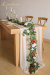 Lookein 10 Feet Champagne Chiffon Table Runner Sheer Wedding Table Cloth 29X120 Inches Rustic Wedding Decorations French Chiffon Table Runner
