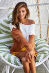 Color Block Rust Thanksgiving Sweater-Reef Love