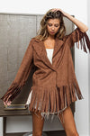 Fringe Suede Single Blazer