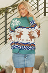 Christmas Reindeer Snowflake Turtleneck Sweater-Reef Love