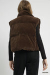 Sherpa-Lined Zip Vest with Drawstring Hem