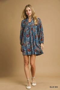 Boho Mix Paisley Babydoll Dress