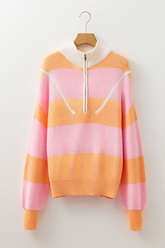Claire Half Zip Oversized Sweater-Sweater-Reef Love