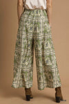 Sage Bohemian Print Wide-Leg Pants with Pockets