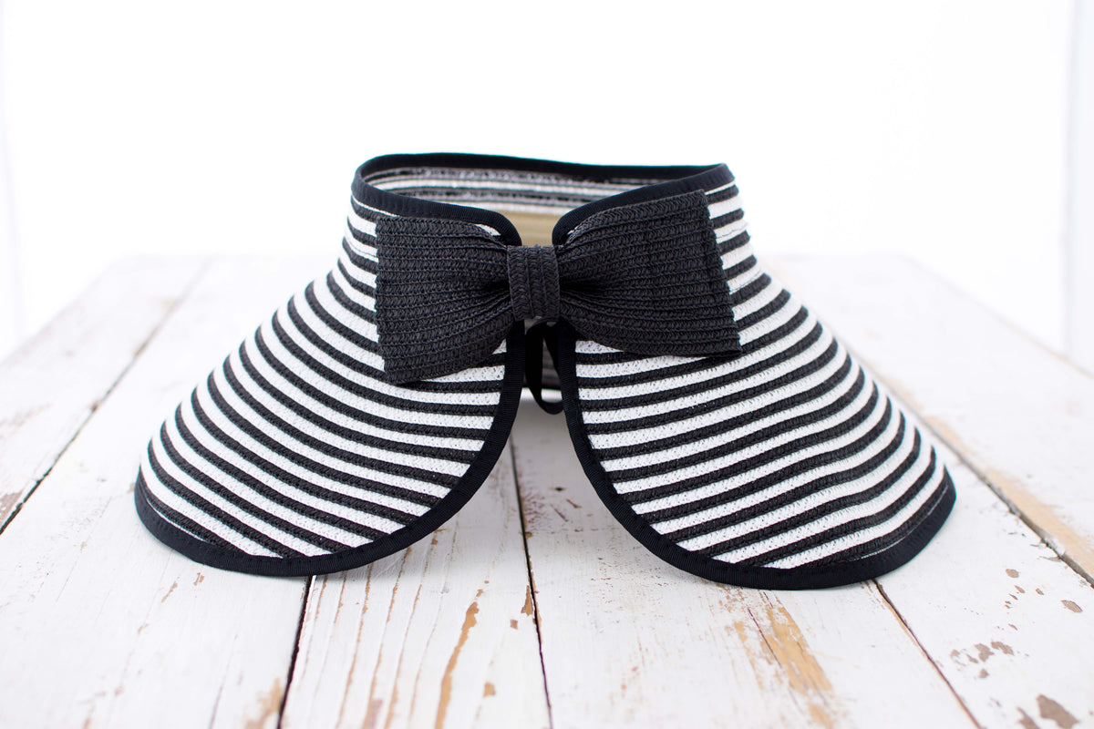 Foldable Bow Stripe Visor-Sun Visor-Reef Love