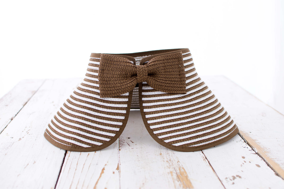 Foldable Bow Stripe Visor-Sun Visor-Reef Love