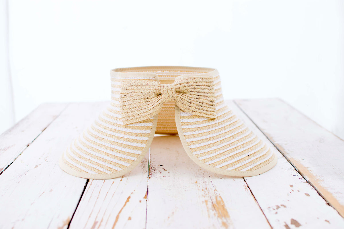 Foldable Bow Stripe Visor-Sun Visor-Reef Love