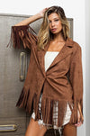 Fringe Suede Single Blazer