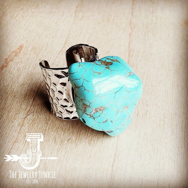 Turquoise Chunk on Cuff Ring-Cuff Ring-Reef Love