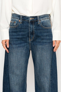CLEO High Rise Relaxed Tapered Dark Wash Barrel Jeans-DENIM (NEW)-Reef Love