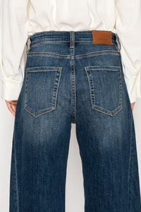 CLEO High Rise Relaxed Tapered Dark Wash Barrel Jeans-DENIM (NEW)-Reef Love