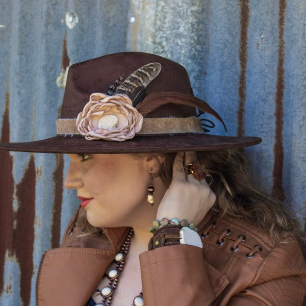 Chunky White Turquoise on Dusty Leather Cuff Bracelet-The Jewelry Junkie-Reef Love