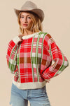 Christmas Color Checkered Plaid Sweater