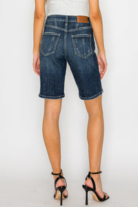 Celeste Dark Wash High Rise Bermuda Jeans-Bermuda Jean Shorts-Reef Love