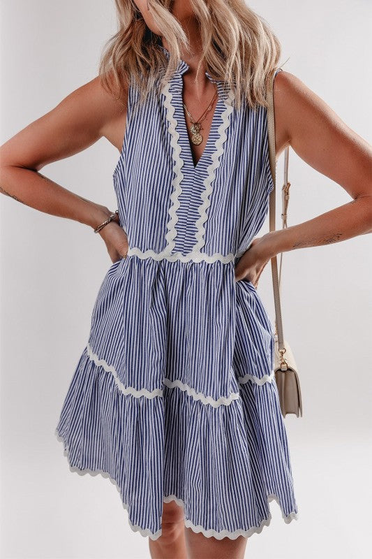 Macie Sleeveless Ric Rac Cotton Dress