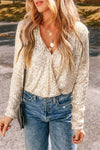 Gold Sequin Long Sleeve Bodysuit