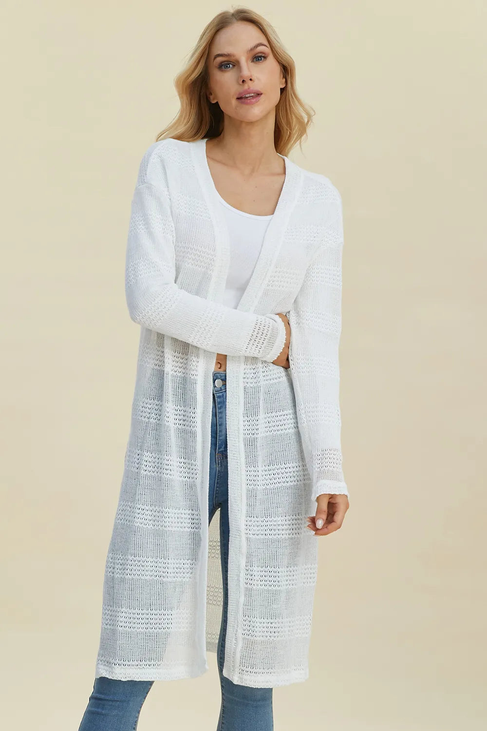 Lightweight Open Front Longline Cardigan-Double Take-Reef Love